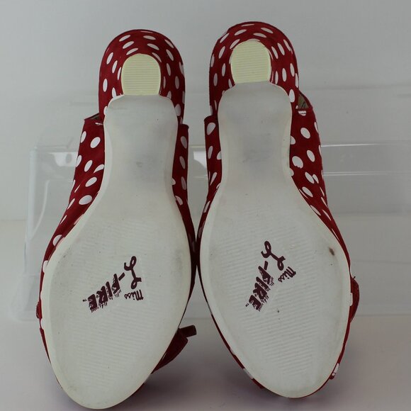 Miss L Fire Polka Dot Peep Toe Casablanca Heel Shoe (7.5 US) - Picture 6 of 7